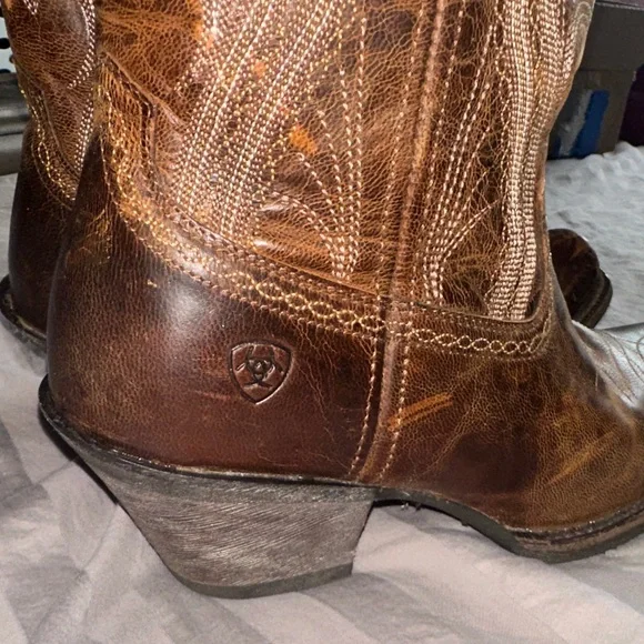 Ariat Heritage Western R Pro Leather Cowgirl Boots - Distressed Brown - Picture 7 of 8